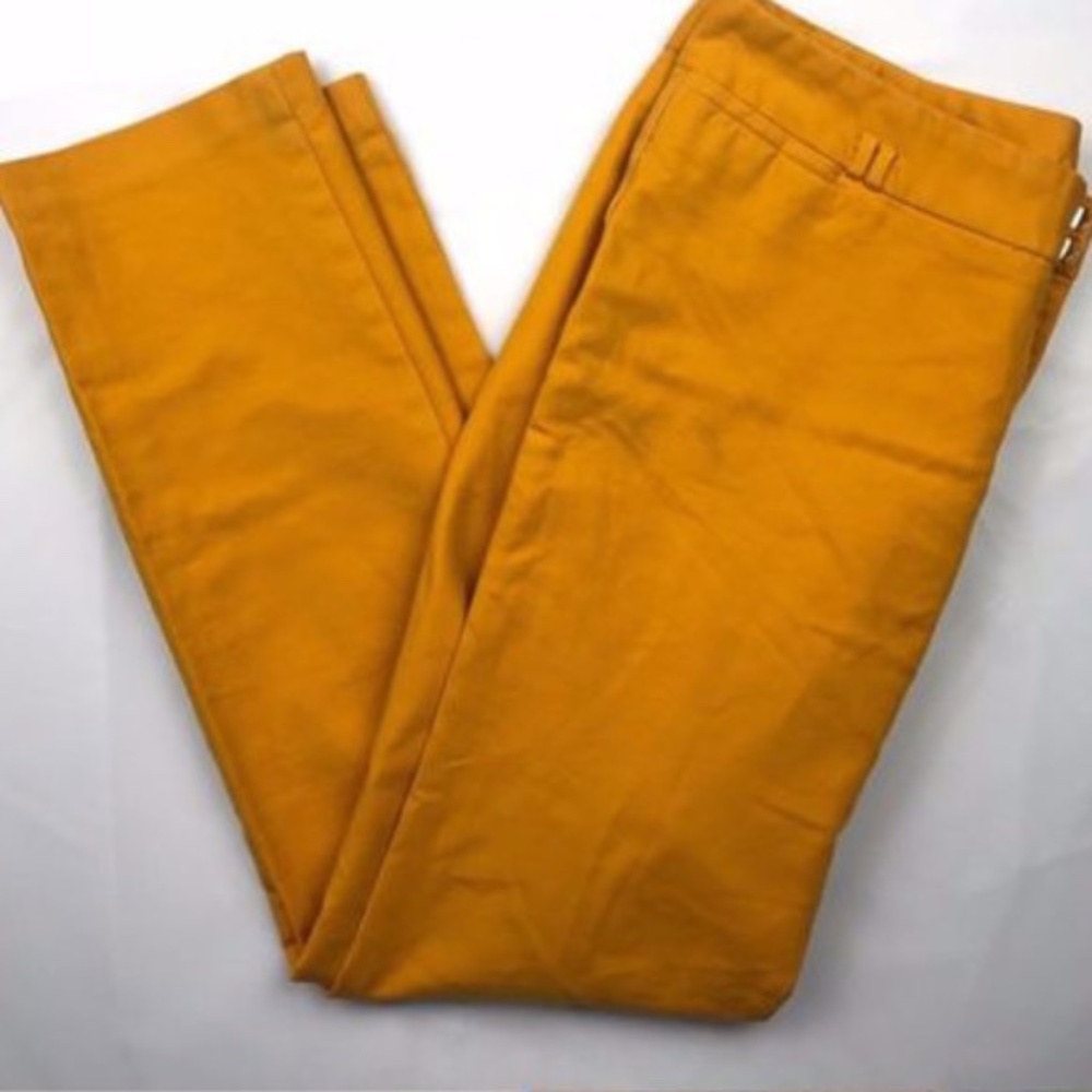Calvin Klein Size 4 Straight Leg Yellow Pa…